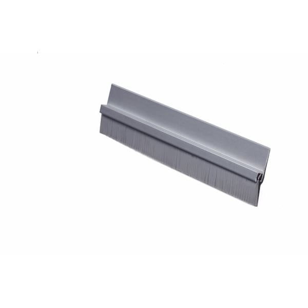 Pemko 48" 180 Degree Aluminum Retainer Weatherstrip with 5/8" Black Nylon Brush Clear Aluminum 18062CNB48BL - main
